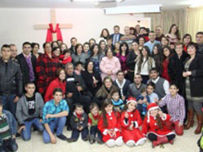 group photo of the members of the baptist church in rameh