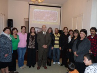 group picture of church members at the baptist church in ramleh