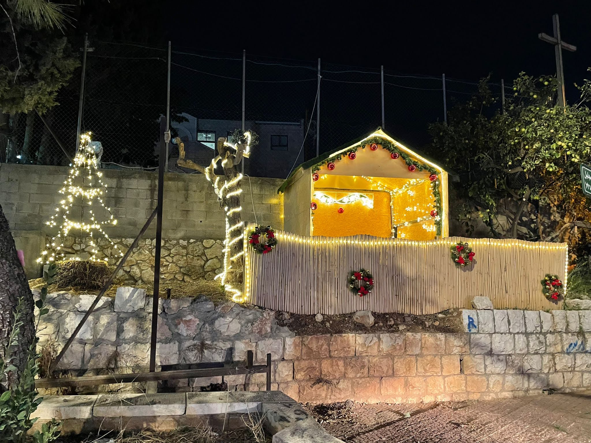 manger scene set up by the cana of galilee baptist church