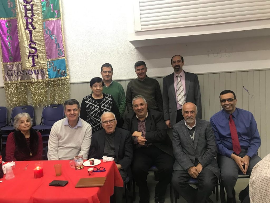 Eliya Qubty with leaders of Local Baptist Church of Nazareth
